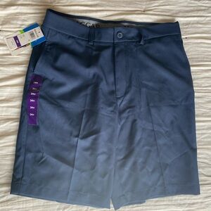 Haggar Navy Flat-Front Performance Shorts
